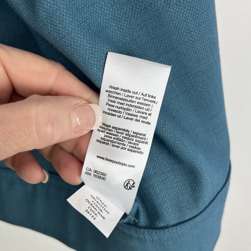 Liverpool Los Angeles Size L Teal Utility Jacket Boho Layering Button Front NWOT - Picture 8 of 12